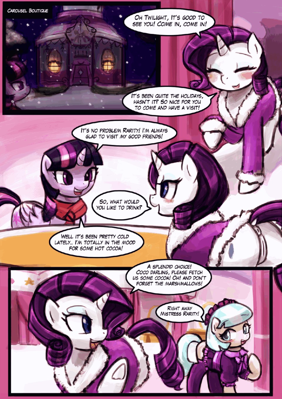 Hot Cocoa with Marshmallows porn comic page 002