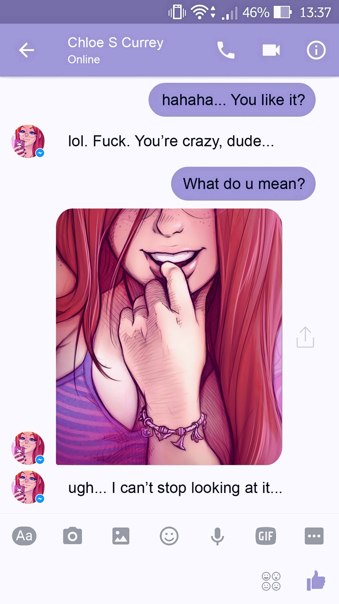 A chat with chloe porn comic