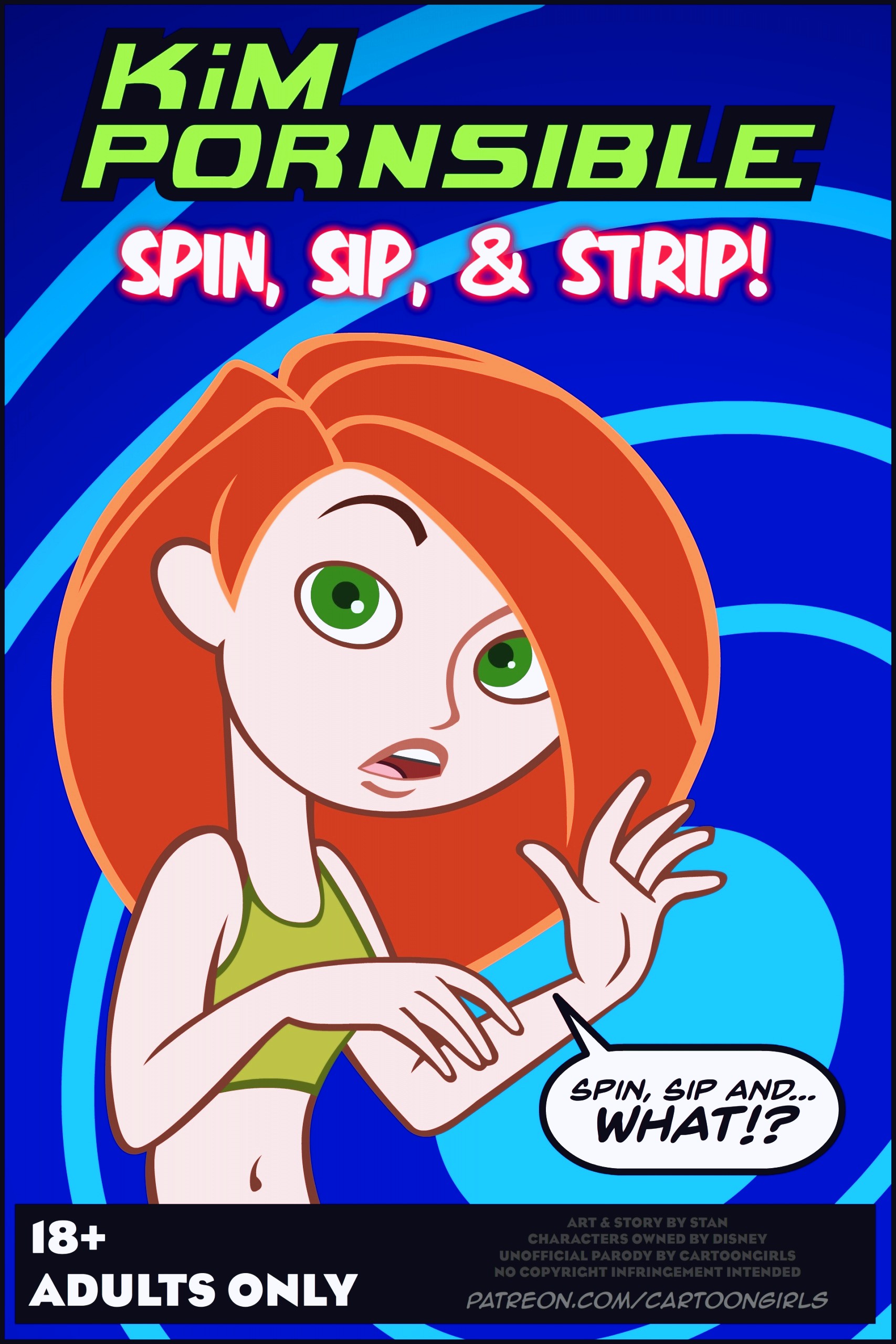 Kim Possible Spin, Sip & Strip porn comic page 01 on category Kim Possible