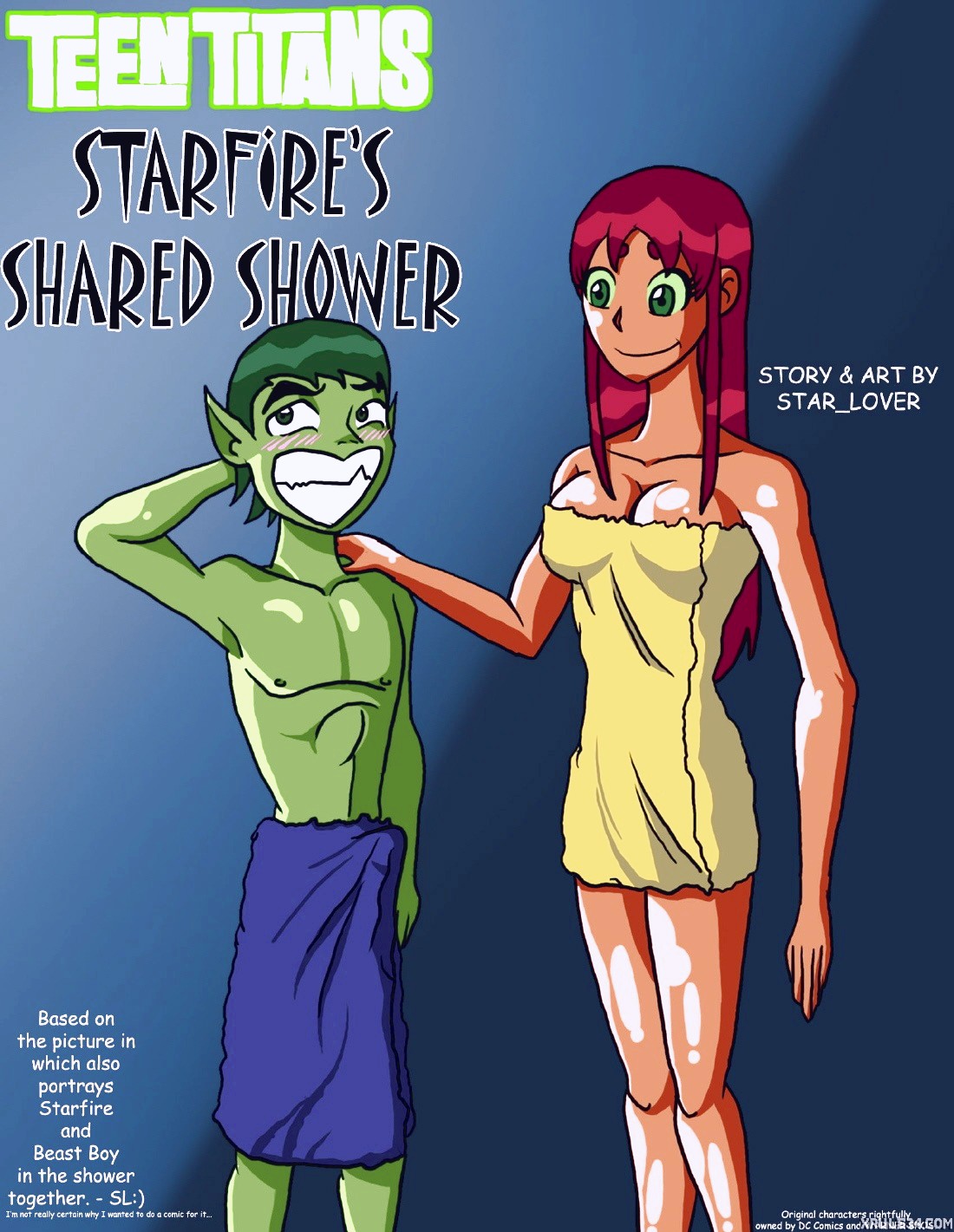 Starfire's Shared Shower porn comic page 01 on category Teen Titans