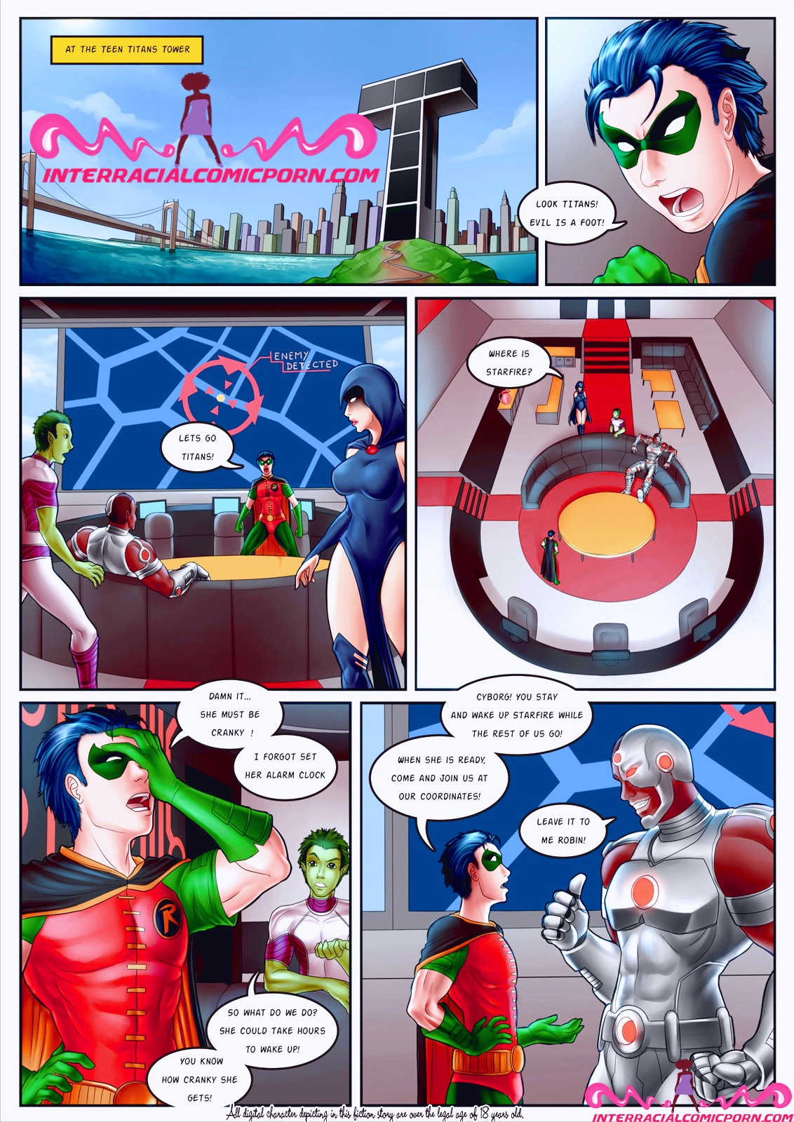 Superheros porn comic page 01 on category Teen Titans