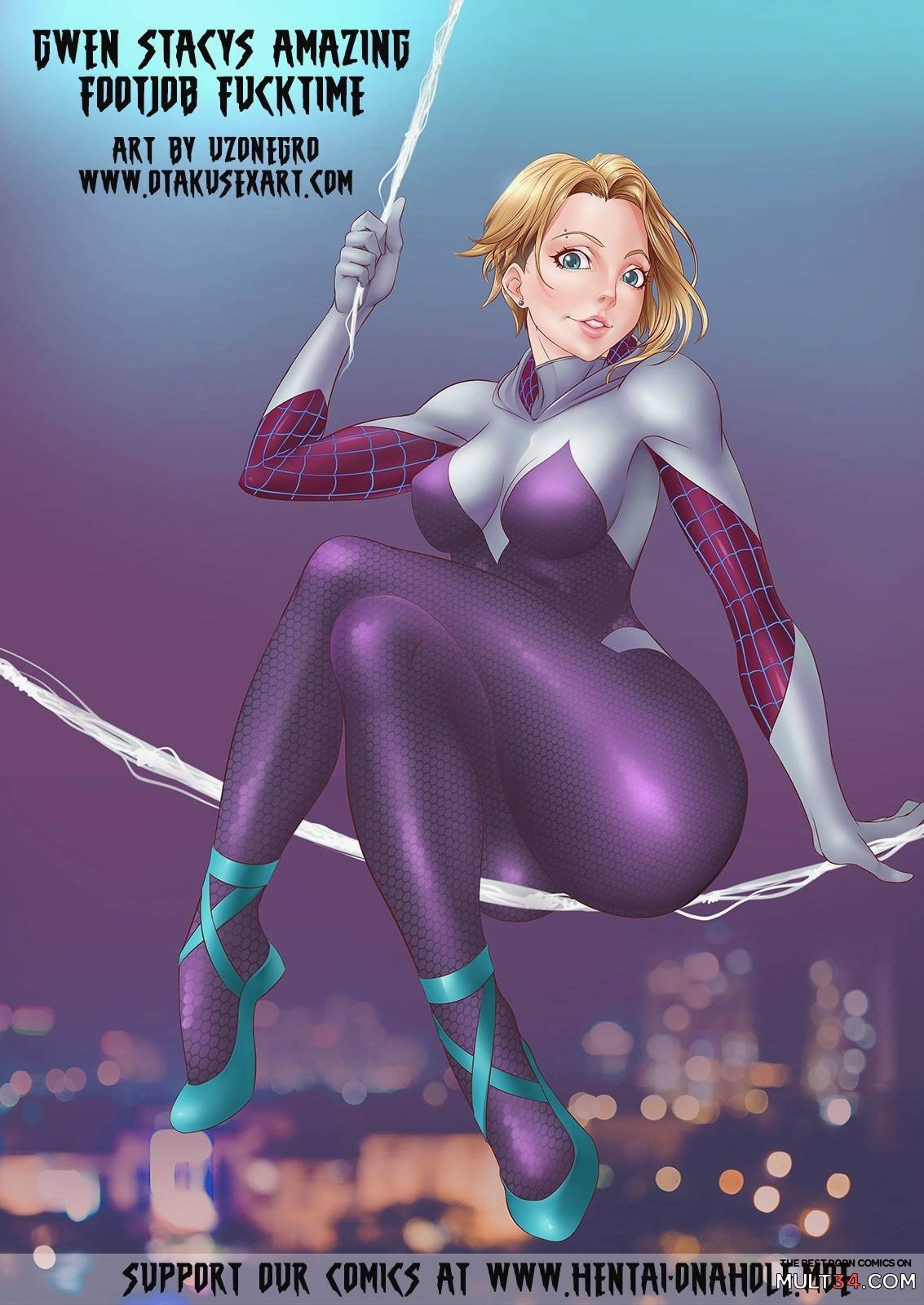 Gwen Stacy's Amazing Footjob Fucktime page 1