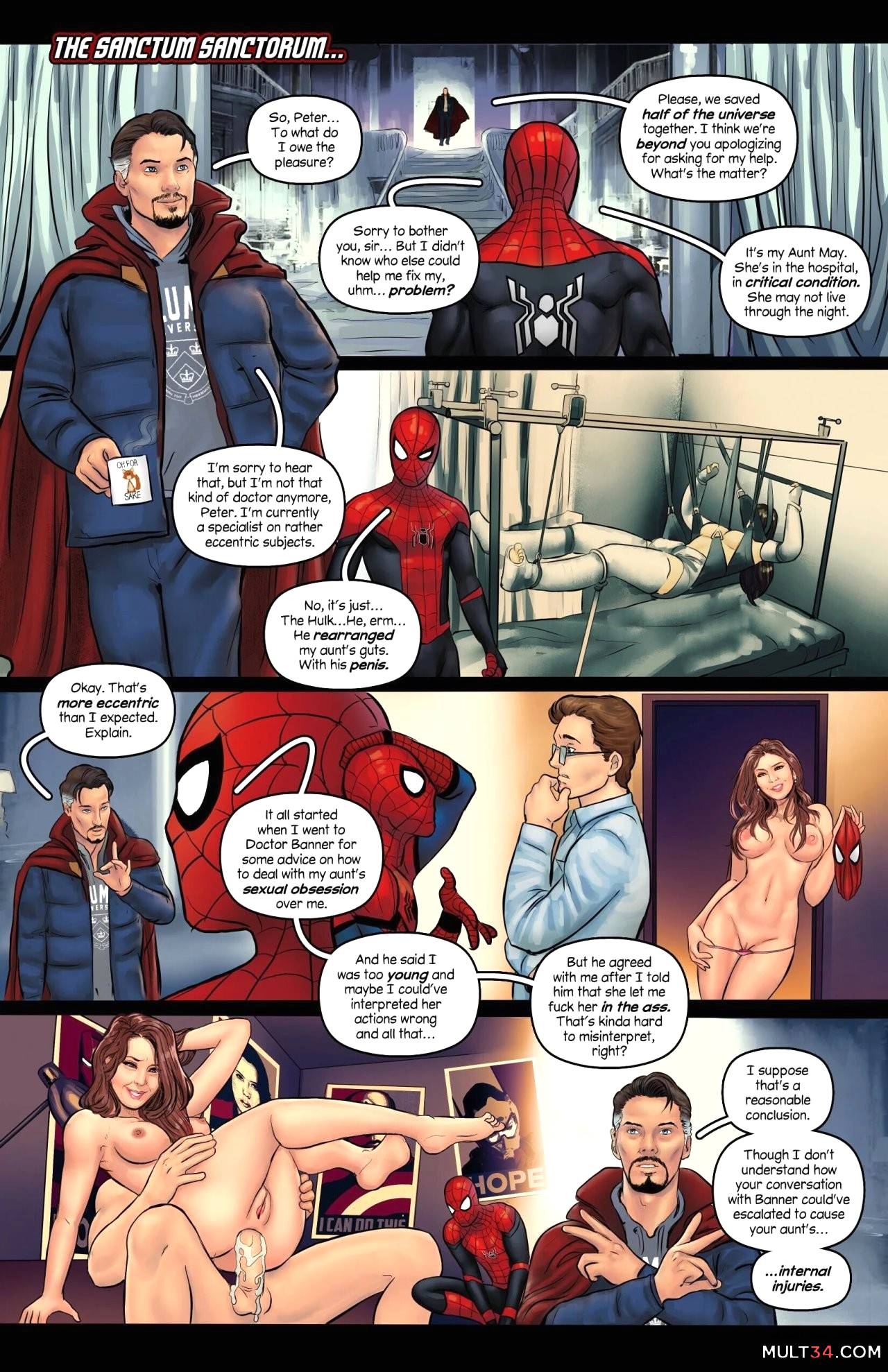 Spider-man aunt may porn comic