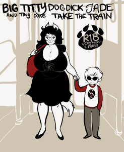 Big Titty Dog Dick Jade and Tiny Dave Take the Train
