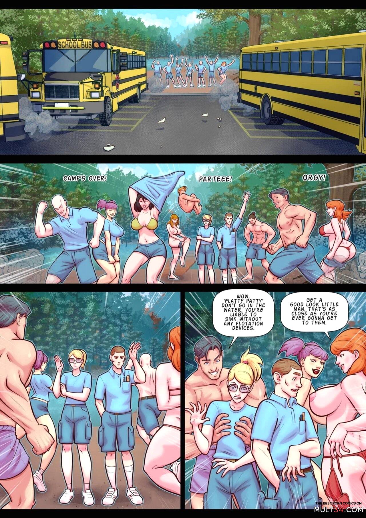School Bus Sex Cartoon - Bigness Camp porn comic - the best cartoon porn comics, Rule 34 | MULT34