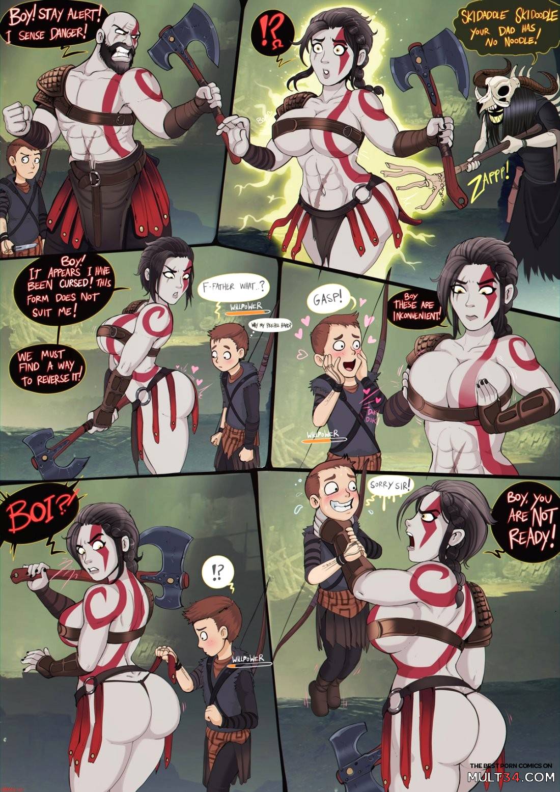 Kratos and freya rule 34 comic