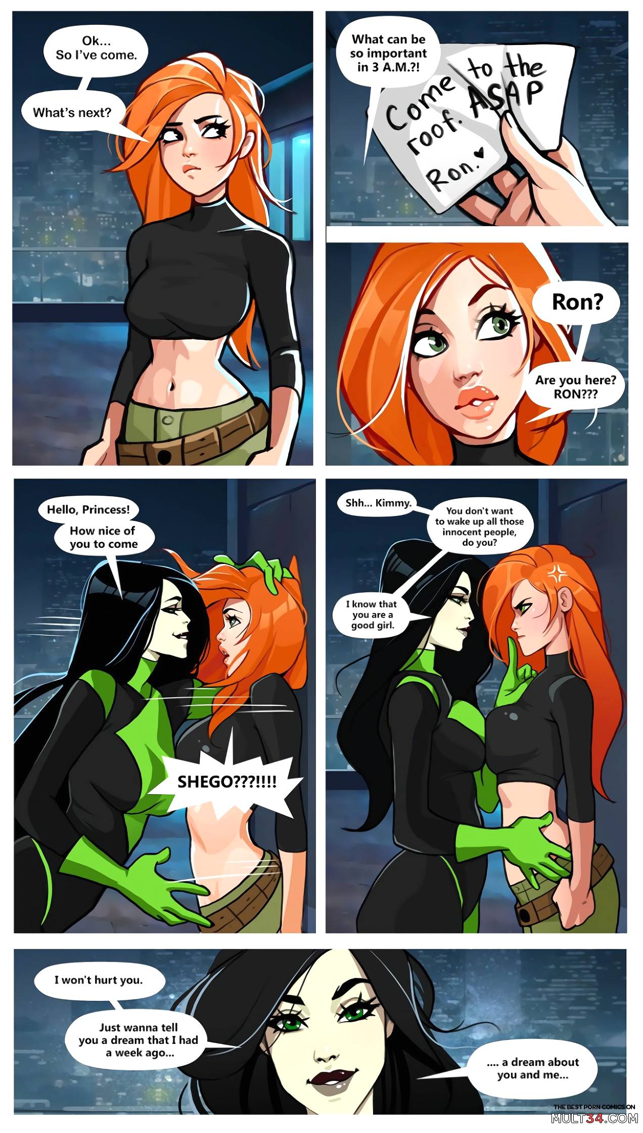 Kim and Shego Date on the roof page 1