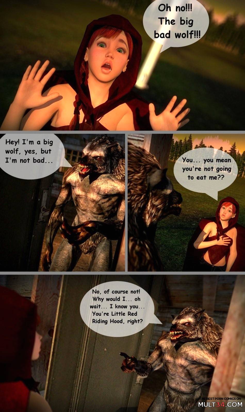 Little red riding hood story with pictures