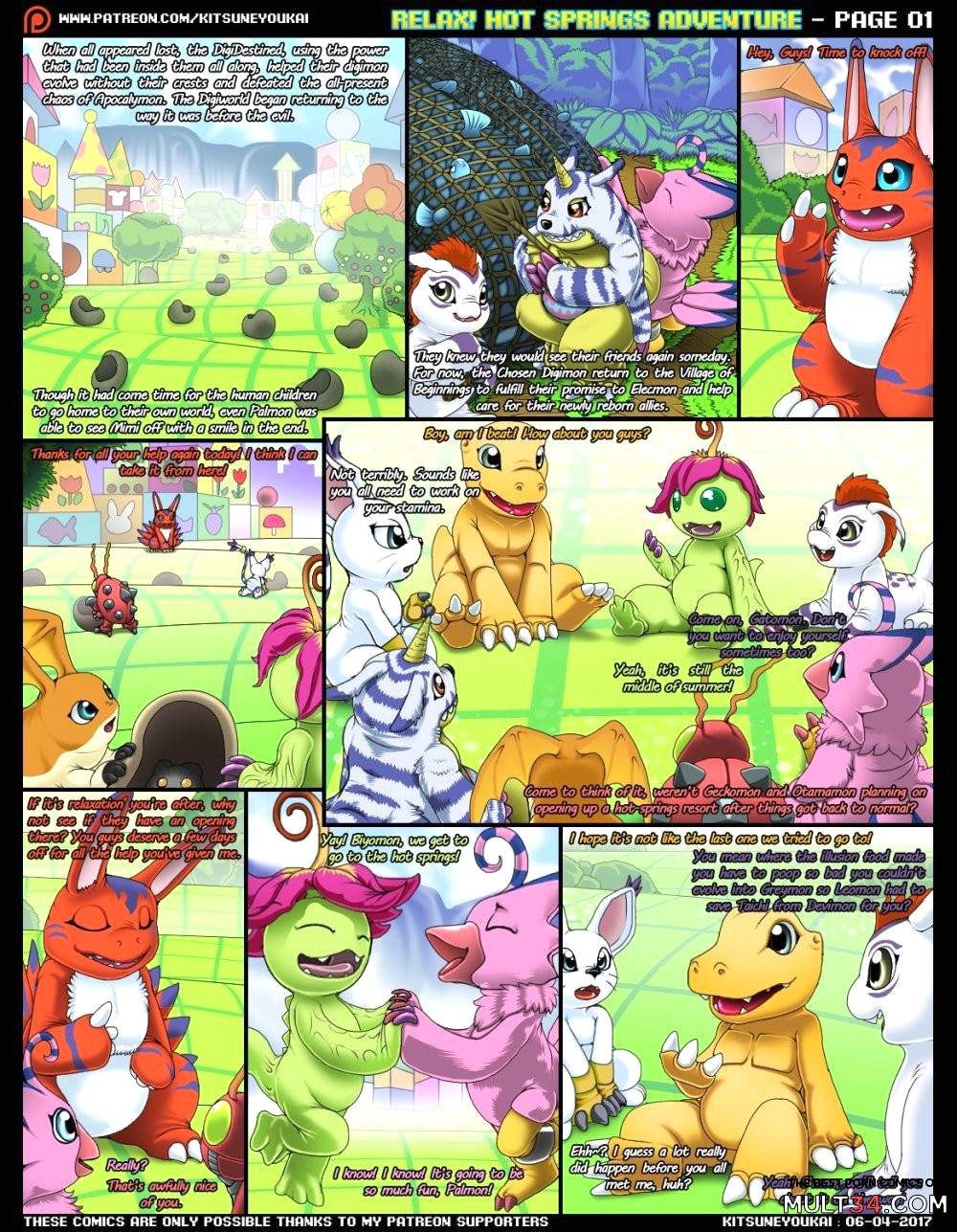 Digimon Porn Comics - Relax! Hot Springs Adventure porn comic - the best cartoon porn comics,  Rule 34 | MULT34