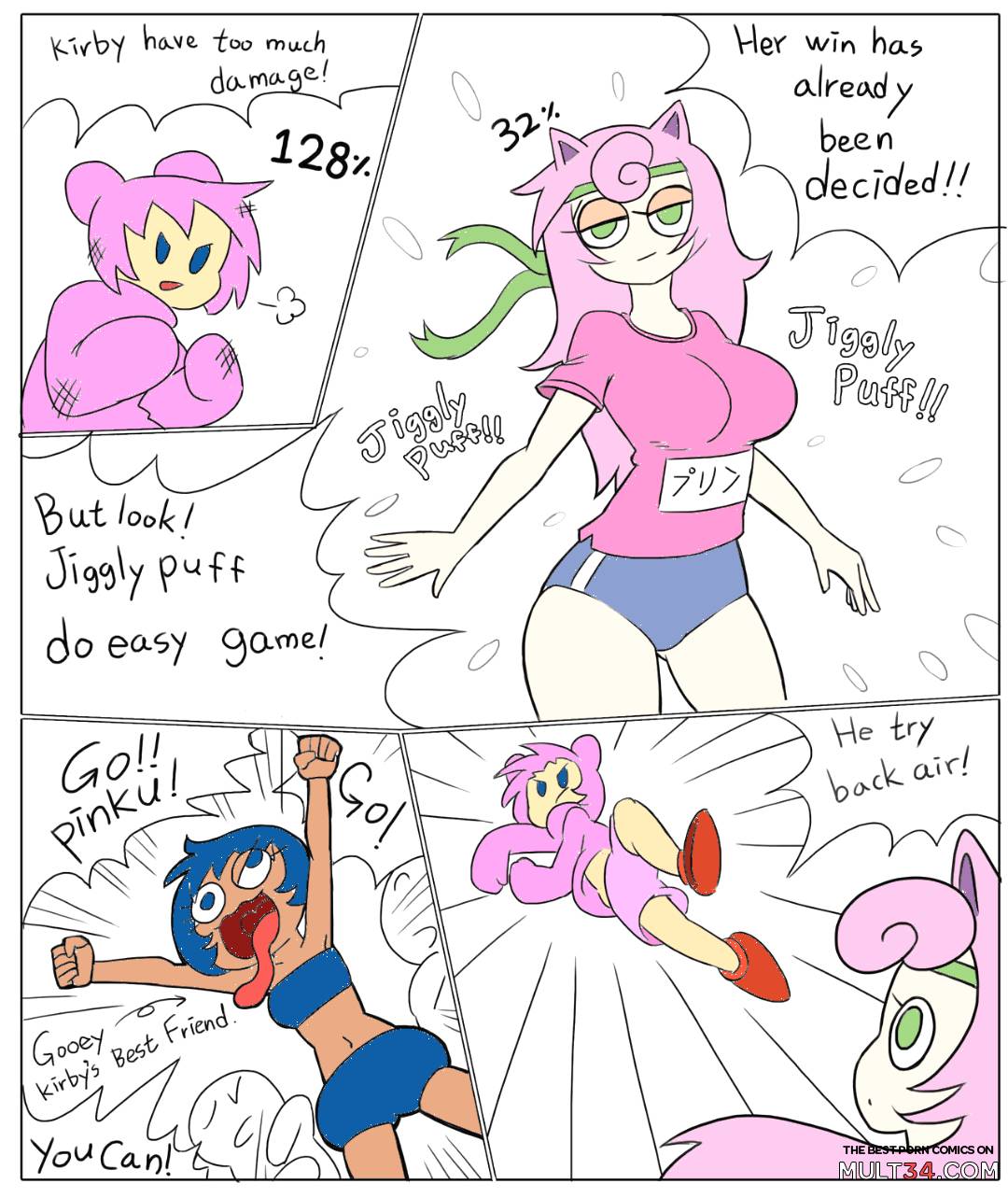 Kirby vs Jigglypuff (somewhat colorized. . .) page 2