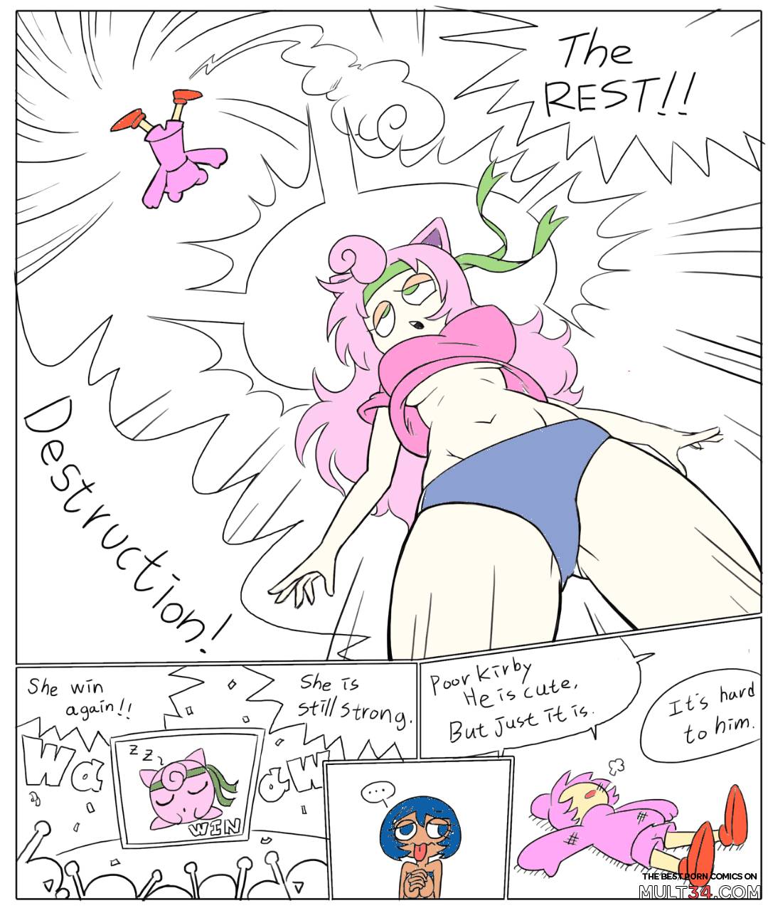 Kirby vs Jigglypuff (somewhat colorized. . .) page 3