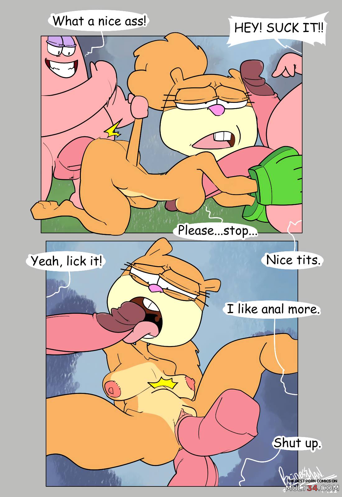 Patrick Star and Sandy Cheeks page 10