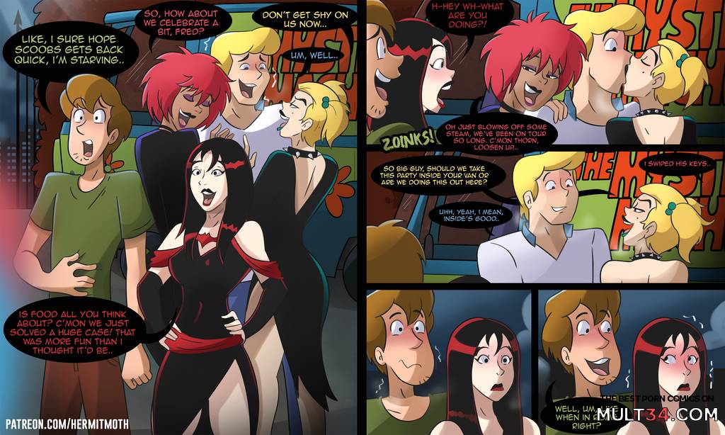 Fred and Shaggy party with the Hex Girls - Porn Comics page 1