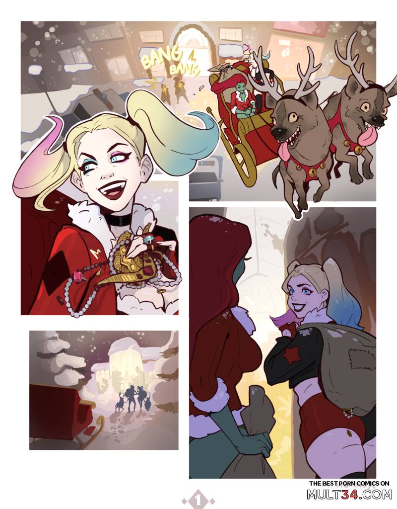 Harley and Ivy's Christmas Kiss - Porn Comics page 1