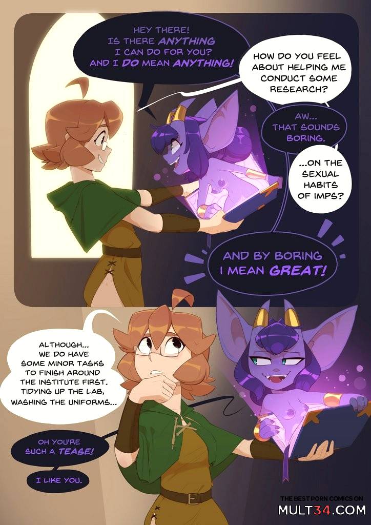 Monster Researcher Eclair and the Book of Imps! - Porn Comics page 2