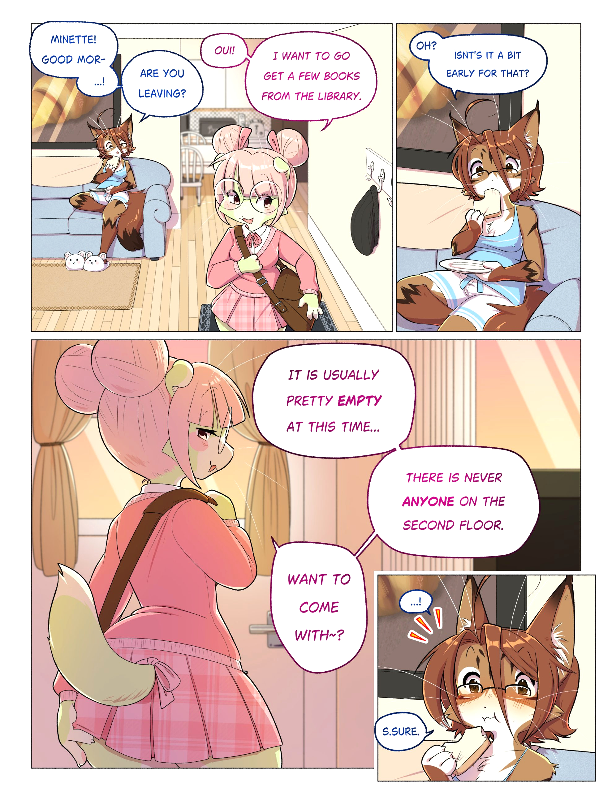 Orito and Minette: Visit the Library page 4