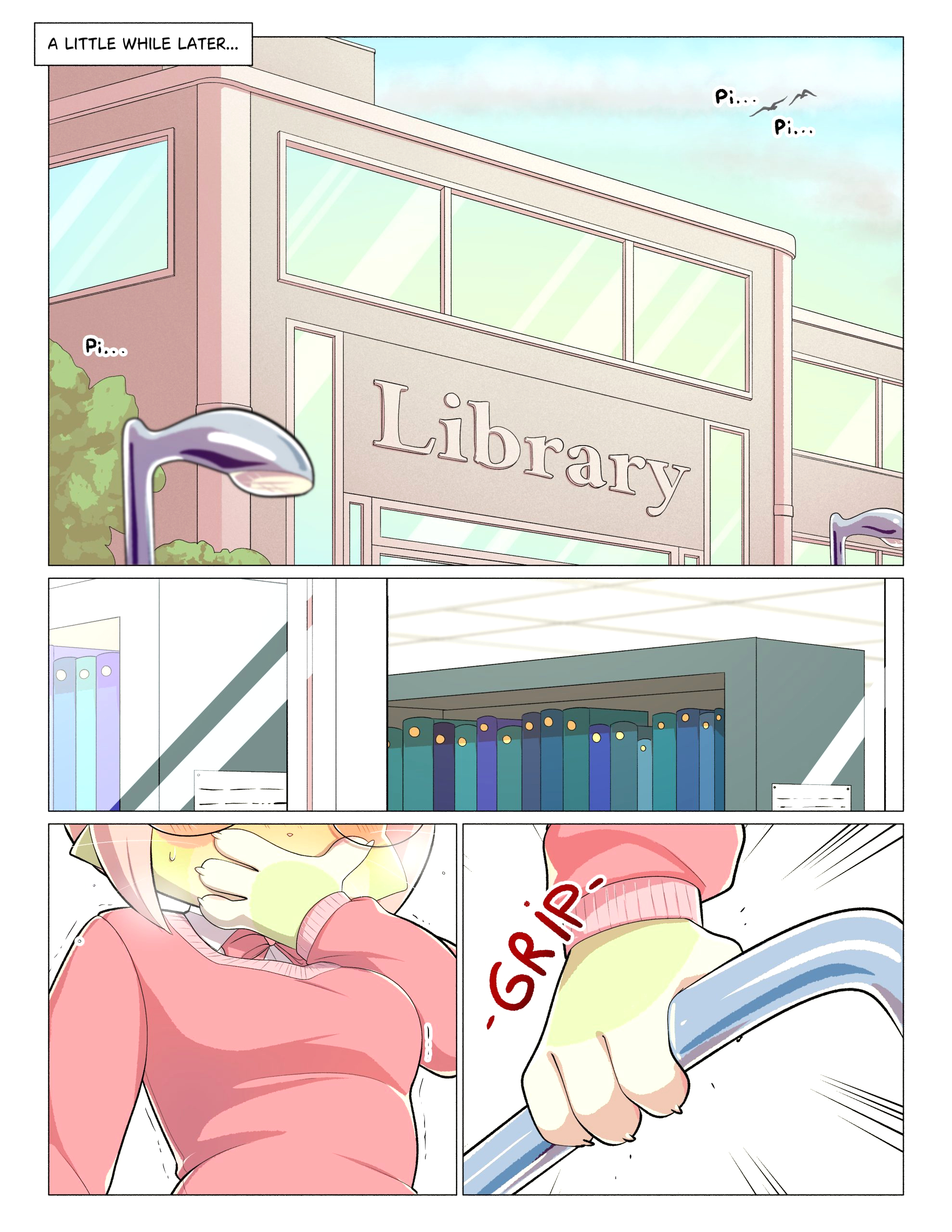 Orito and Minette: Visit the Library page 5