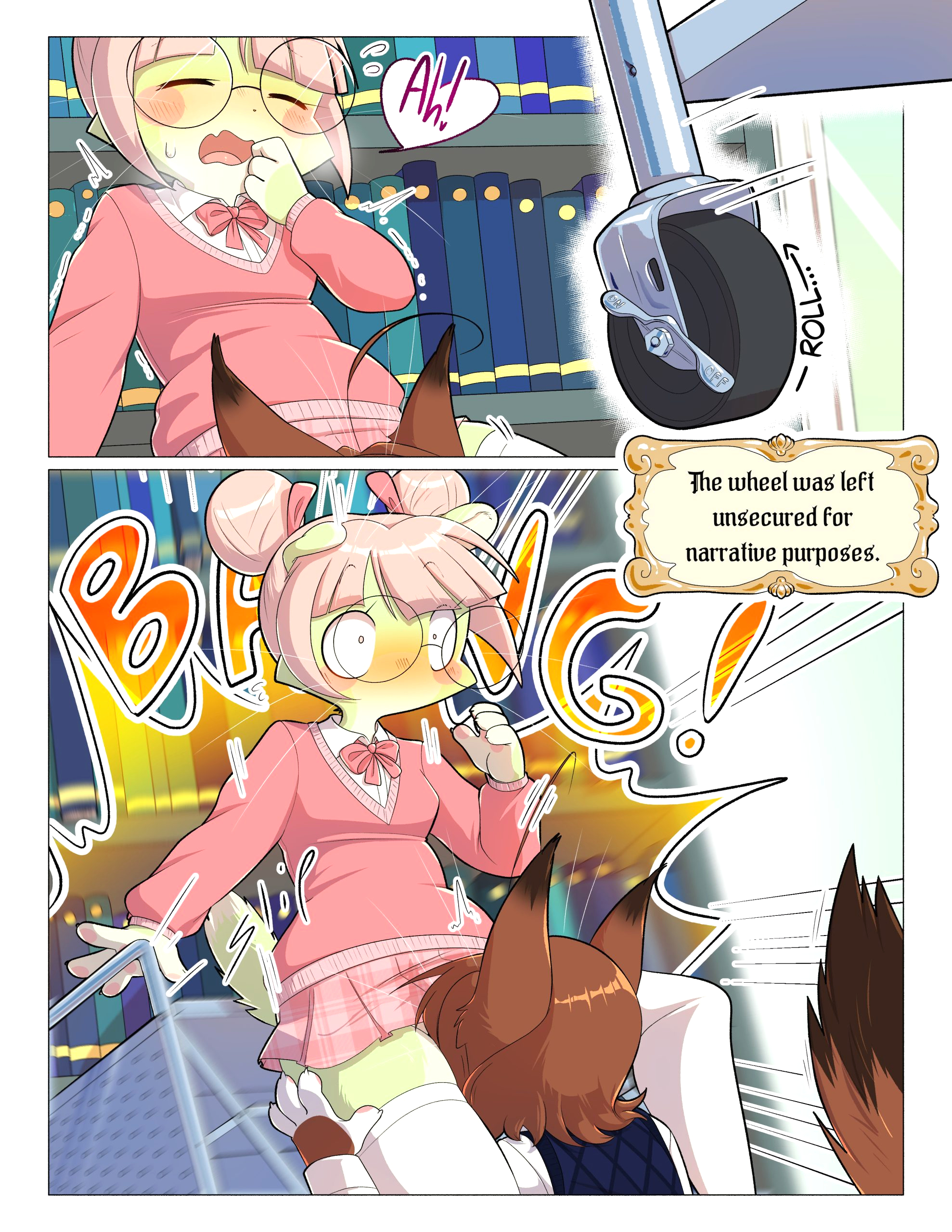 Orito and Minette: Visit the Library page 7