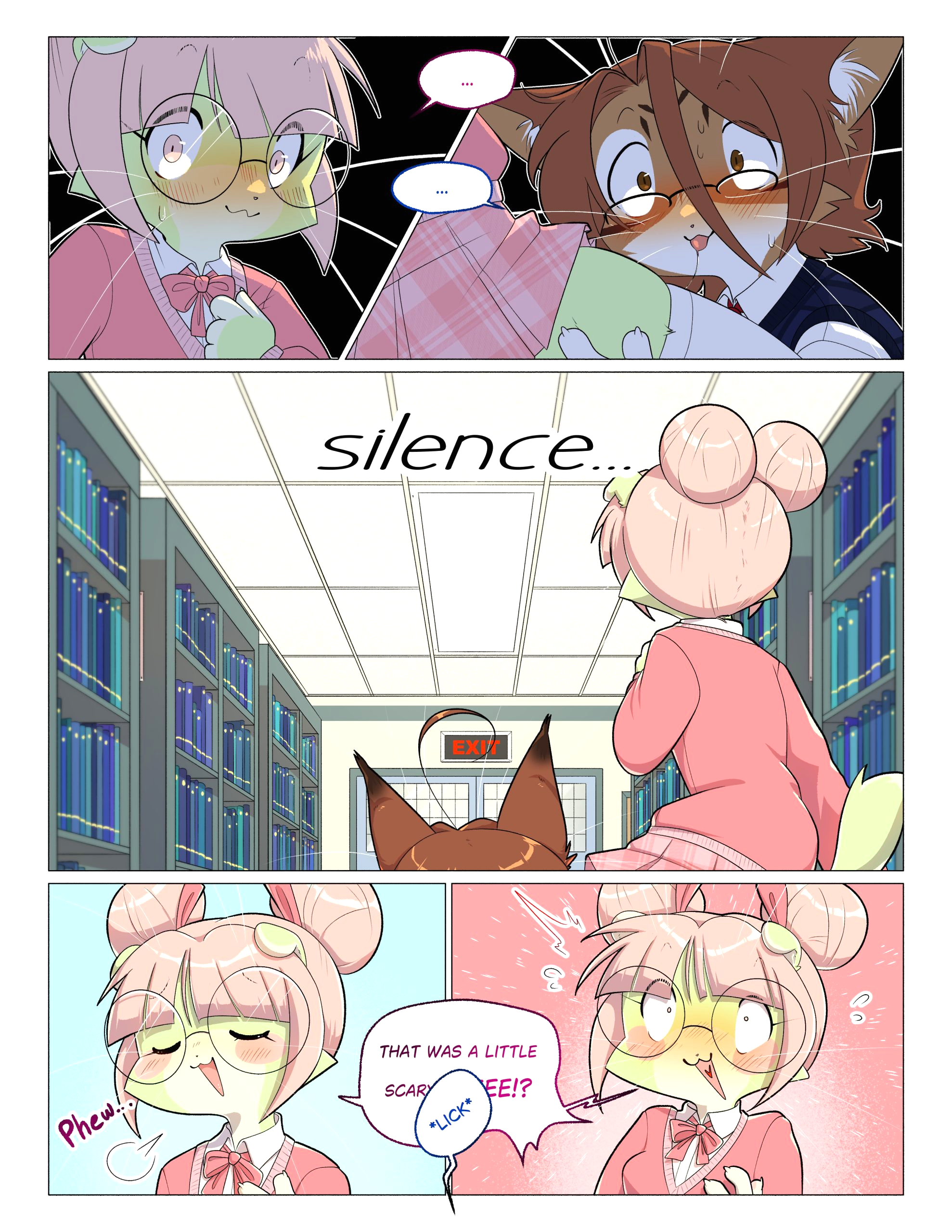 Orito and Minette: Visit the Library page 8